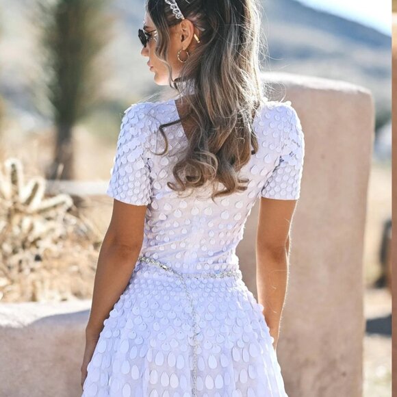 Born In Stockholm - White Melanie Metallic Party Size L (dress size 4-6) - Picture 7 of 7